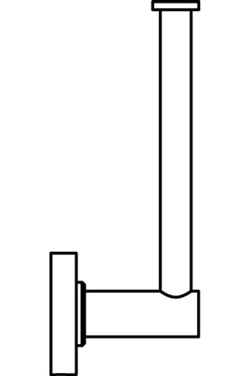Ideal Standard Papier-/Reserverollenhalter, montiert an einer Wand, aus verchromtem Material, offen und ohne Deckel, mit gerade Linien und einfacher Form.